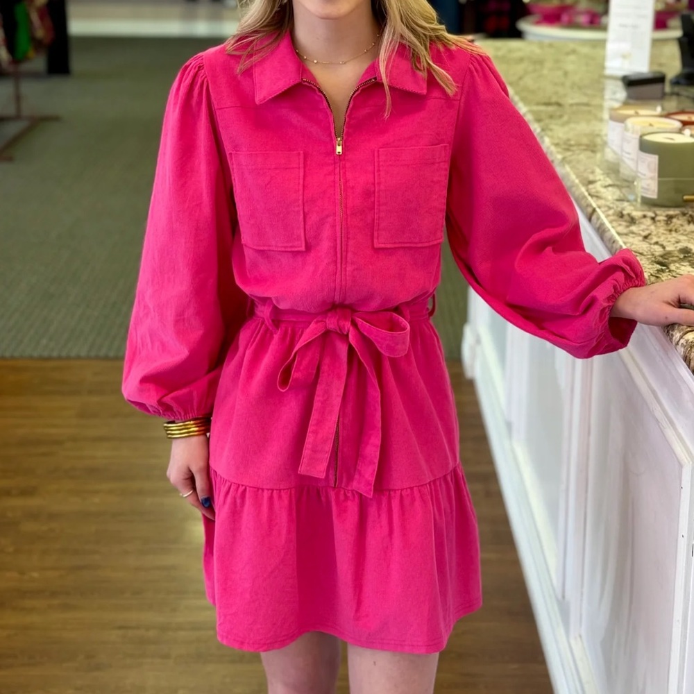 Smith & Quinn pink corduroy dress